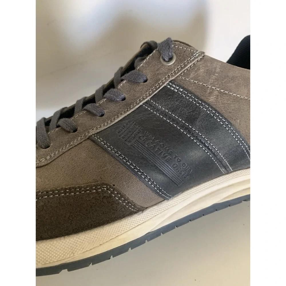 Bullboxer MAYX Men's Brown Leather Suede Casual Low Top Sneakers US 12 / EU 45